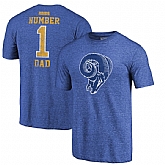 Los Angeles Rams Royal Greatest Dad Retro Tri-Blend NFL Pro Line by Fanatics Branded T-Shirt,baseball caps,new era cap wholesale,wholesale hats